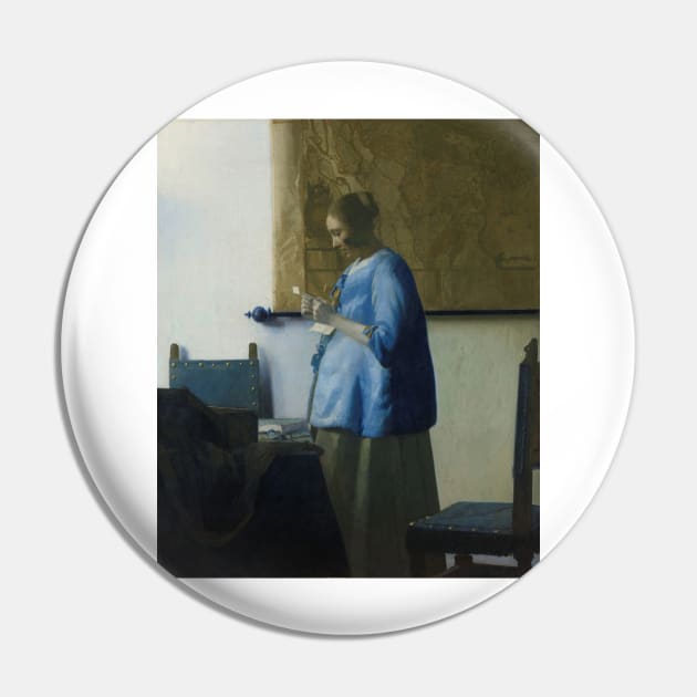 Vermeer - Woman Reading a Letter Pin by SHappe