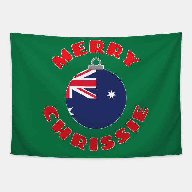 Merry Chrissie Australia Flag Christmas Ornament Tapestry by DPattonPD
