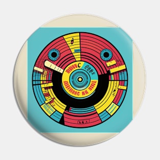 Vintage Pop Art Vinyl Records IV Pin