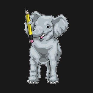 Elephant Pupil Pencil School T-Shirt