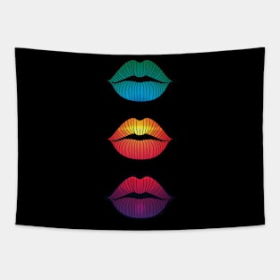 Color Kiss Lips Tapestry