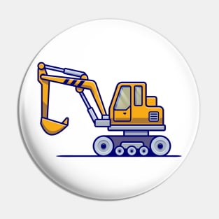 Tractor Vehicle Cartoon Illustration Pin