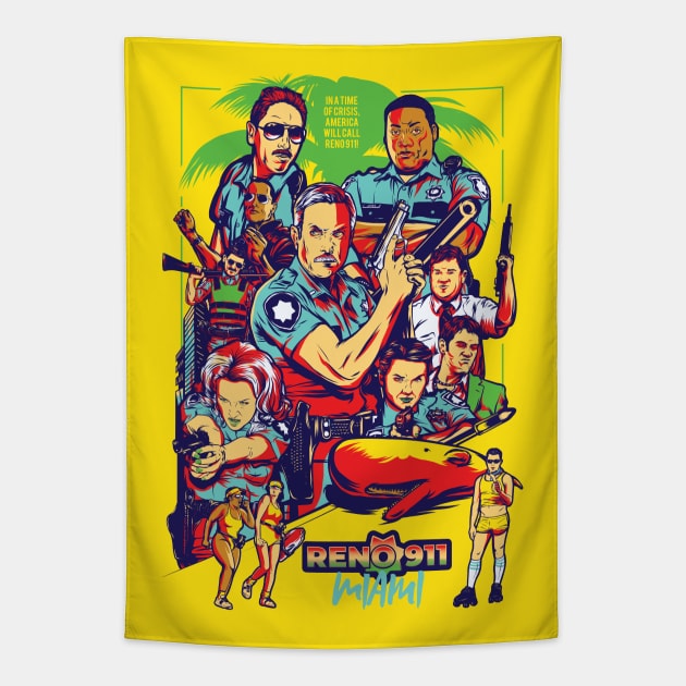 America Will Call Reno 911! Tapestry by PaybackPenguin