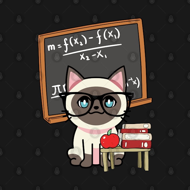 Funny siamese Cat is teaching by Pet Station