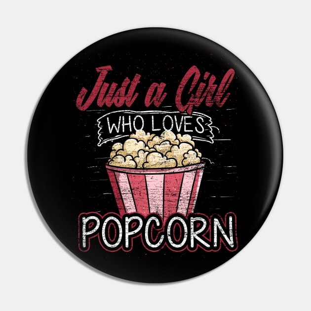 Popcorn Girl Retro Cinema Pin by ShirtsShirtsndmoreShirts