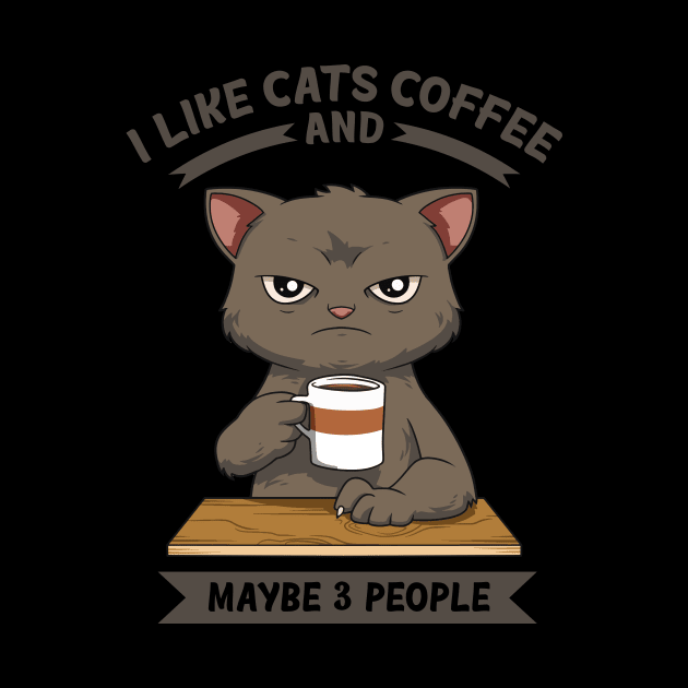 Funny Angry Cat Coffee Lover Feline Morning Animal by melostore