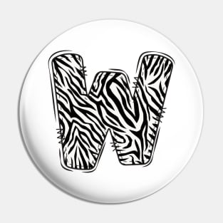 Zebra Letter W Pin