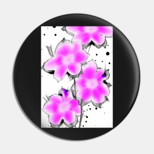 BEAUTIFUL PINK, BLUE  AND BLACK FLORAL PRINT Pin