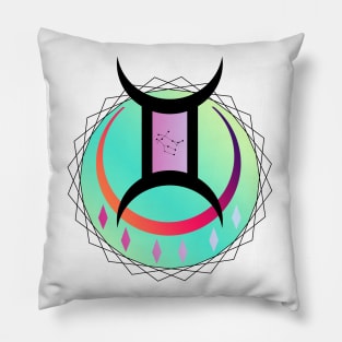 Blue Red Blend Constellation of The Gemini Pillow