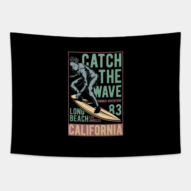 Catch The Waves Tapestry by JabsCreative