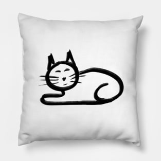 Cute simple hand drawn line art cat.  Goes with the stick figures i have done for the human owners Pillow