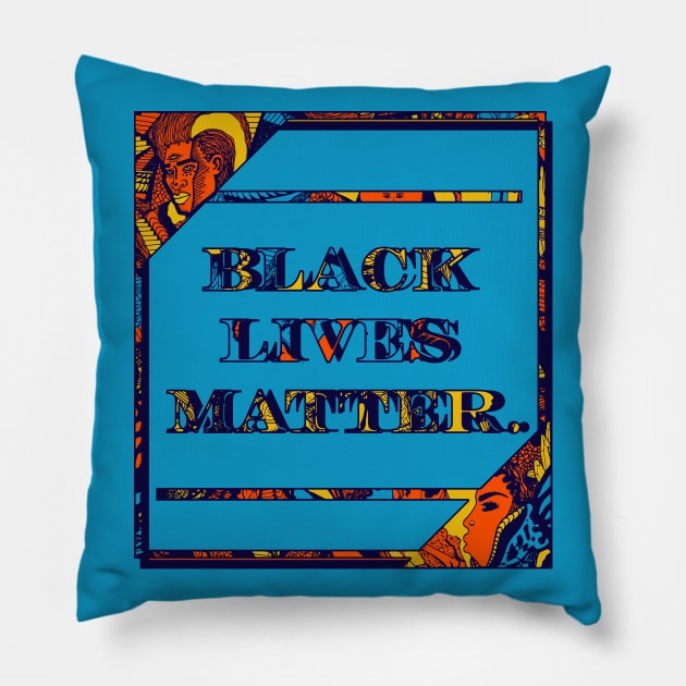 Orange Blue Black Lives Matter Period Pillow by kenallouis