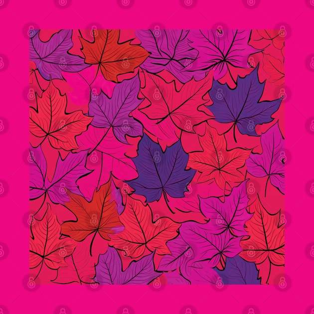 I Love Pink & Blue Leaves by Angelic Gangster