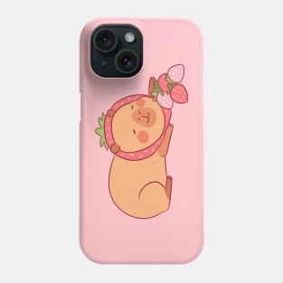 Cute capybara strawberry Phone Case