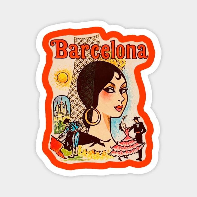 Barcelona Souvenir 1960s Magnet by 20th Century Tees