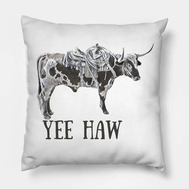 Save a Horse Ride a Steer Pillow by The Farm.ily