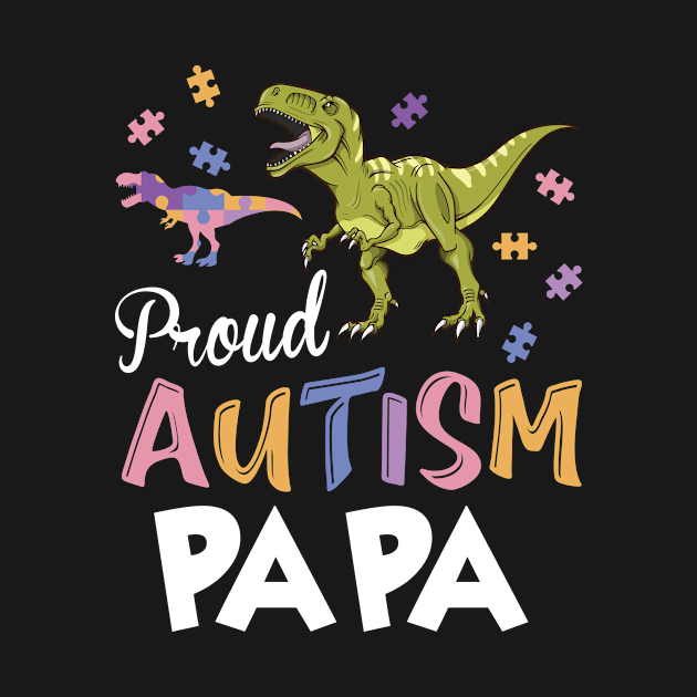 Autistic Dinosaurs Walking Around Puzzles Together Proud Autism Papa by Cowan79