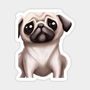 Cute Pug Drawing Magnet