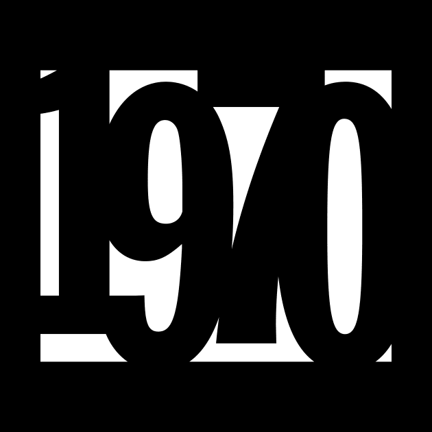 1970 Funky Overlapping Reverse Numbers for Dark Backgrounds by MotiviTees