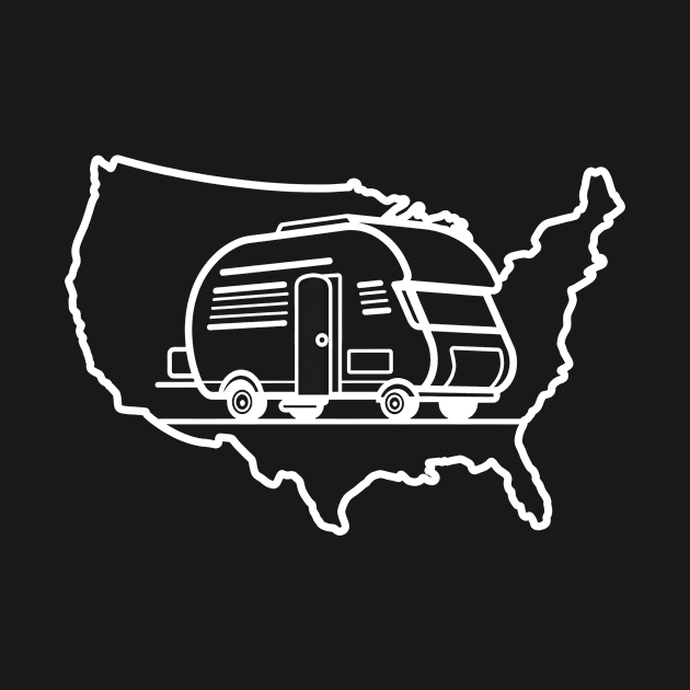 Roadtrip Shirt | American Flag Camper by Gawkclothing