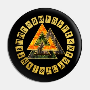 Valknut Symbol and runes Pin