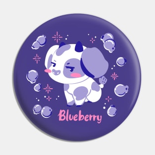 Blueberry Cow Pin