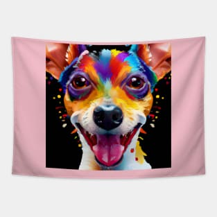 Cute Rat Terrier Puppy Dog Artwork Tapestry