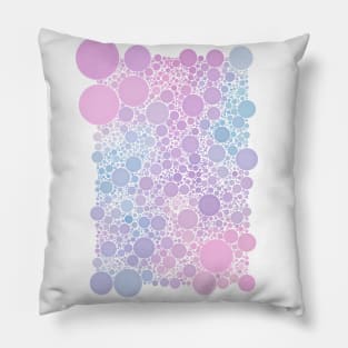 Pastel Cotton Candy Polka Dot Bubble Pattern Pillow