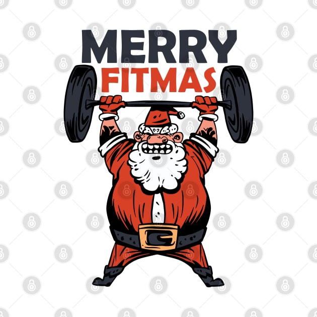 Merry Fitmas Funny Christmas Workout design by theodoros20