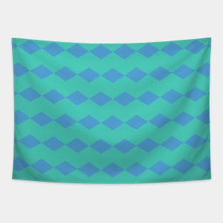 Pattern Blue, Green and Turquoise geometric Shapes Art Tapestry