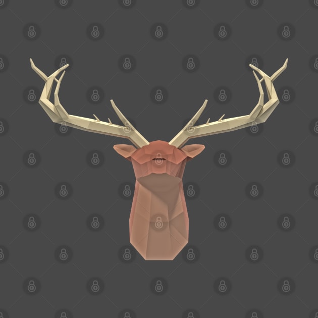 Abstract low poly elk head by Blackvz