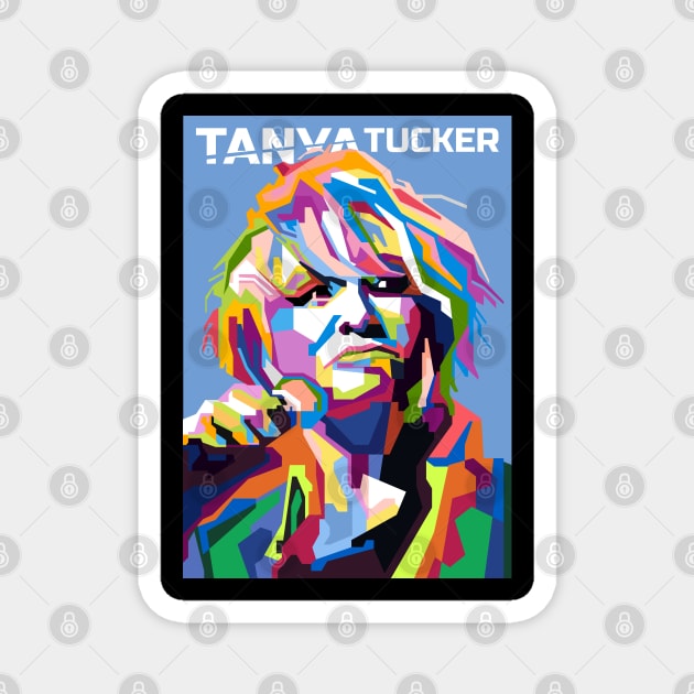 Tanya Tucker in WPAP Popart Illustrations Magnet by smd90