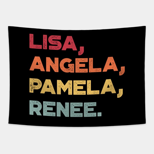 Lisa Angela Pamela Renee Around The Way Girl Vintage Retro (Sunset) Tapestry by truffela