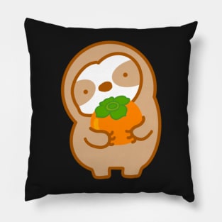 Cute Persimmon Sloth Pillow