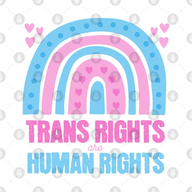 Trans Rights are Human Rights Trans Flag Rainbow Pink by PUFFYP