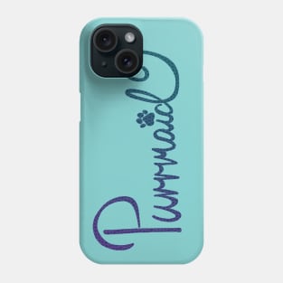 Purple Teal Ombre Purrmaid Hand Lettered Cat and Mermaid Lover Design with Scales Phone Case