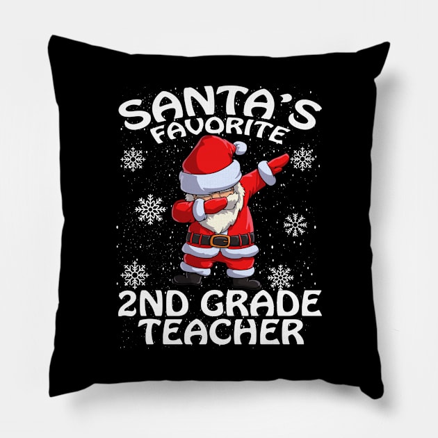 Santas Favorite 2Nd Grade Teacher Christmas Pillow by intelus