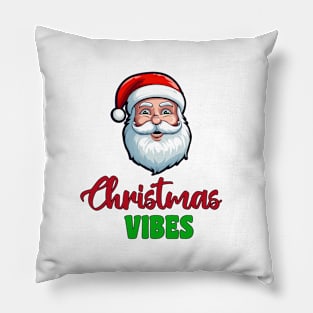 "Christmas Vibes" with Santa claus Pillow