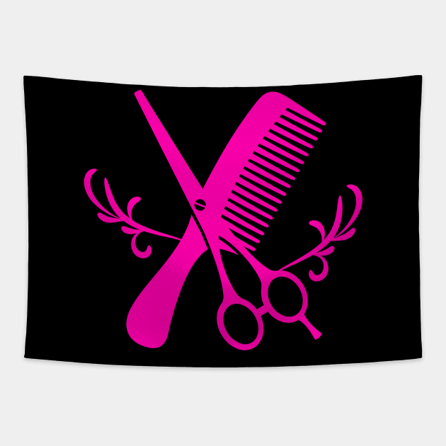 Cute Hairstylist Hairdresser Comb Shears Tapestry by anitakayla32765