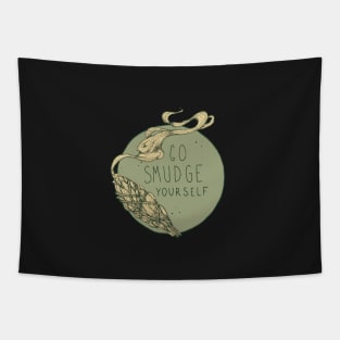 Go Smudge Yourself || Burning Sage Illustration || BLACK Tapestry