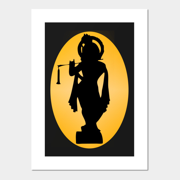 Hare Krishna Silhouette Design Krishna Posters And Art Prints Teepublic