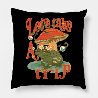 Let's Take a Trip Mushroom Frog Toad Pillow