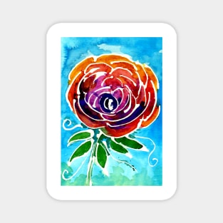 Abstract Watercolor Rose Magnet