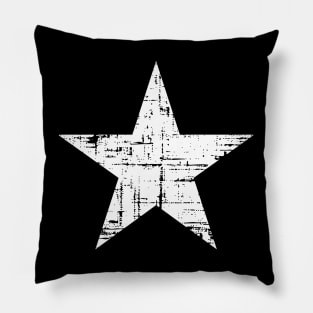 Distressed Grunge White Star Pillow