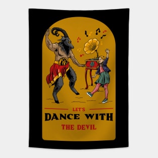 Funny Retro "Let's Dance With The Devil" Parody Tapestry