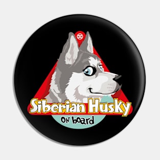 Siberian Husky On Board - Gray Pin