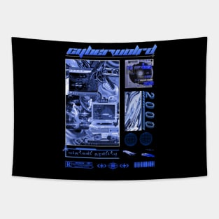 Cybercore World Aesthetic Design Tapestry