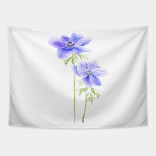 2 purple anemone watercolor Tapestry