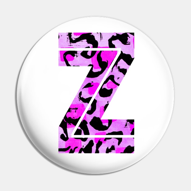 Letter Z Watercolour Leopard Print Alphabet Pin by Squeeb Creative