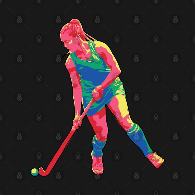 Field Hockey Player: Vibrant by ziafrazier